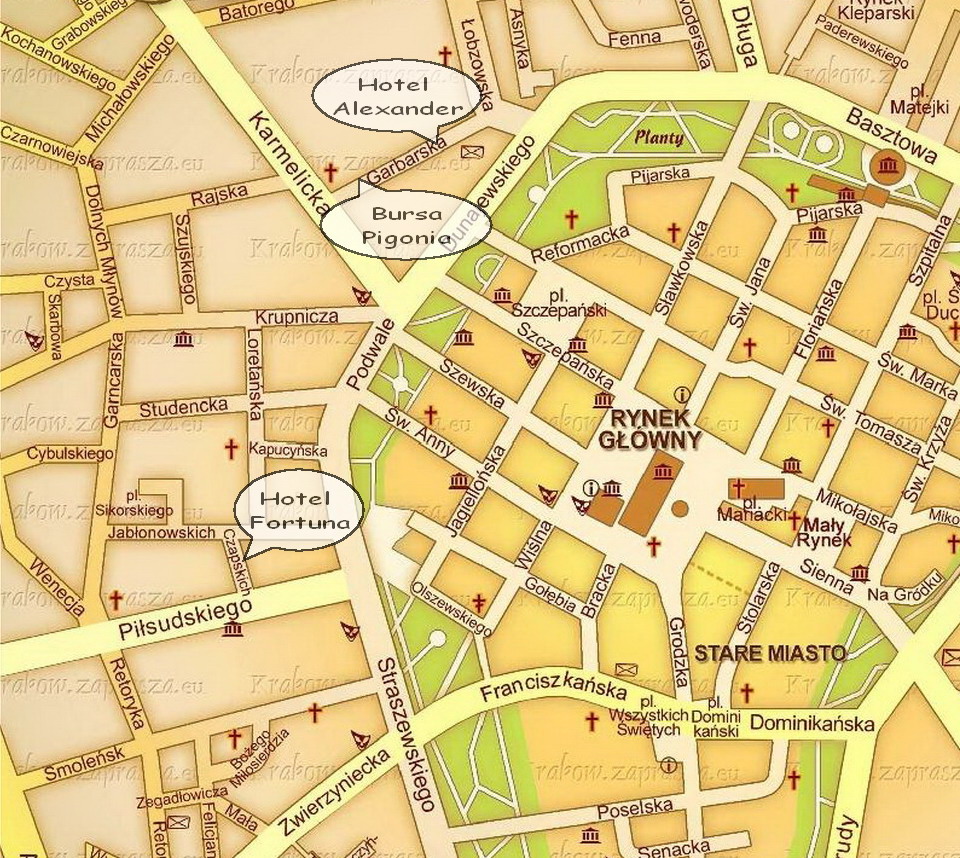 Map of old Cracow 